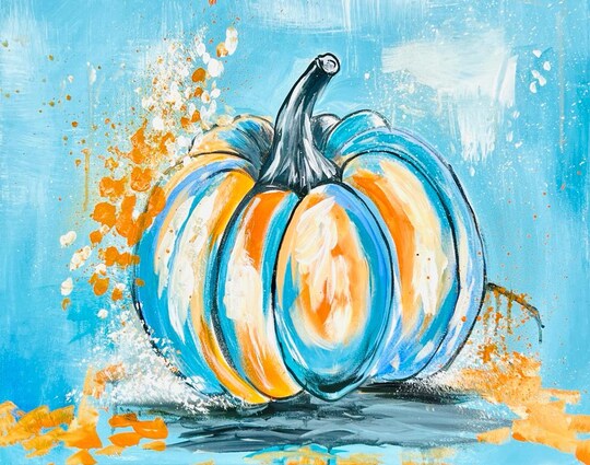 Beginners Paint Party - Blue Harvest Pumpkin